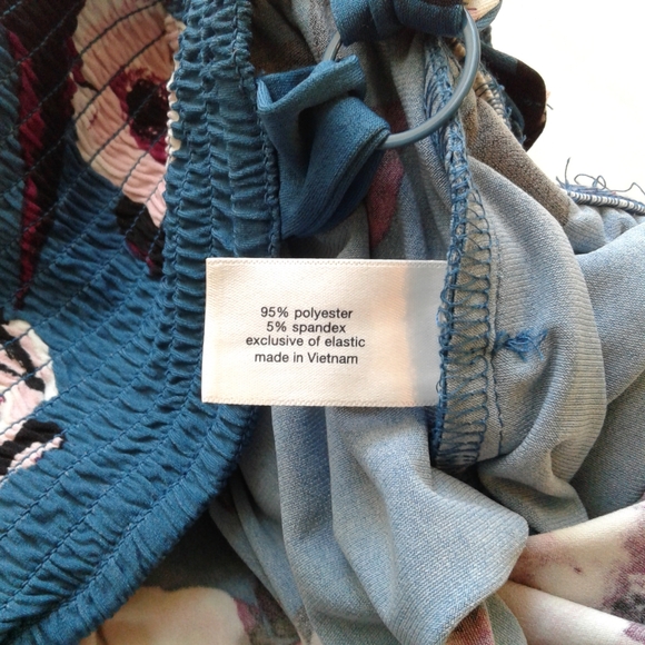 Lane Bryant Floral Wide Leg Smocked Jumpsuit Blue Pink NWT Size 22/24 - Picture 11 of 12